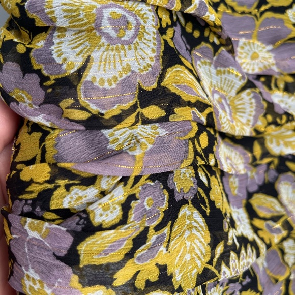 NWT Zara Gorgeous Floral One-Shoulder Dress Sz S - Picture 4 of 6